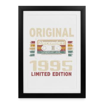 Cadeau D'anniversaire Décembre 1995 - Affiche encadrée (27 × 37 cm) - noir - Devant