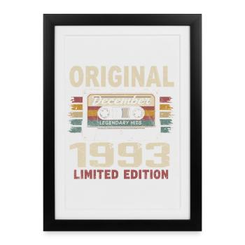 Cadeau D'anniversaire Décembre 1993 - Affiche encadrée (27 × 37 cm) - noir - Devant