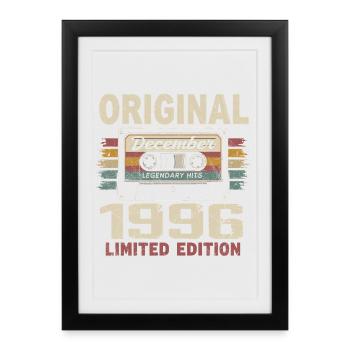 Cadeau D'anniversaire Décembre 1996 - Affiche encadrée (27 × 37 cm) - noir - Devant