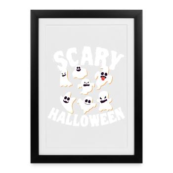 Grinning Dancing Funny Ghosts Halloween Costume - Framed poster (27 × 37 cm) - black - Front