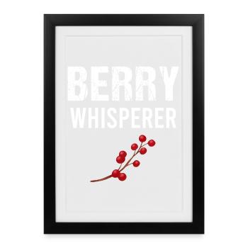 Blueberry Funny Fruit Fruit Blueberry Vintage - Framed poster (27 × 37 cm) - black - Front