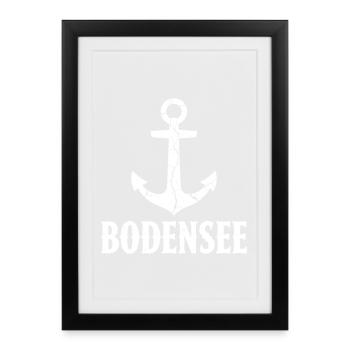 Bateau de vacances au lac de Constance - Affiche encadrée (27 × 37 cm) - noir - Devant