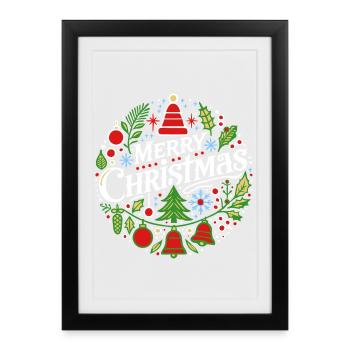 Joyeux Noël 3 - Affiche encadrée (27 × 37 cm) - noir - Devant