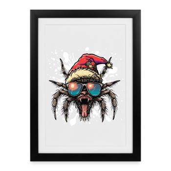 Tarantula Christmas Funny - Framed poster (27 × 37 cm) - black - Front