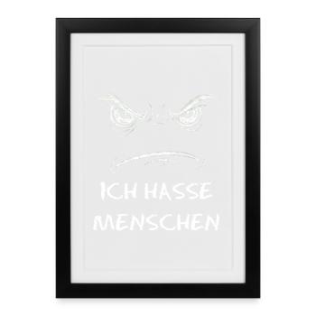 I Hate People Eyes Motif - Framed poster (27 × 37 cm) - black - Front