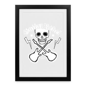 Guitare Rebel - Patchstyle - Affiche encadrée (27 × 37 cm) - noir - Devant
