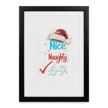 Nice Naughty 6 7 Christmas - Framed poster (27 × 37 cm) - black - Front