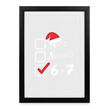 6 7 Checklist Christmas Funny Gift - Framed poster (27 × 37 cm) - black - Front
