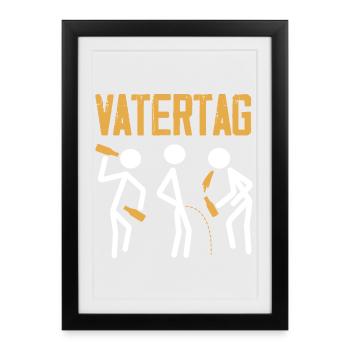 Drôle de cadeau de fête des pères papa bière - Affiche encadrée (27 × 37 cm) - noir - Devant