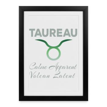 Taureau - Affiche encadrée (27 × 37 cm) - noir - Devant