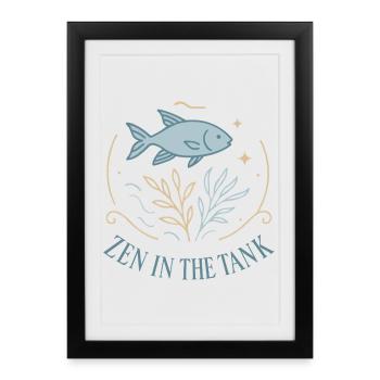 Le zen dans l’aquarium - Affiche encadrée (27 × 37 cm) - noir - Devant