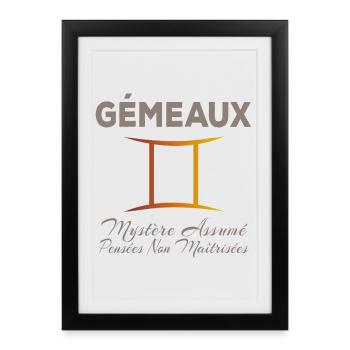 Gémeaux - Affiche encadrée (27 × 37 cm) - noir - Devant