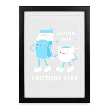 Milk Lactose Flatulence - Framed poster (27 × 37 cm) - black - Front