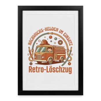 Descendants de la Rétro Fire Brigade - Affiche encadrée (27 × 37 cm) - noir - Devant