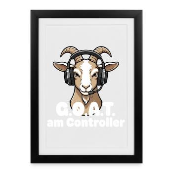 GOAT sur la manette - Affiche encadrée (27 × 37 cm) - noir - Devant