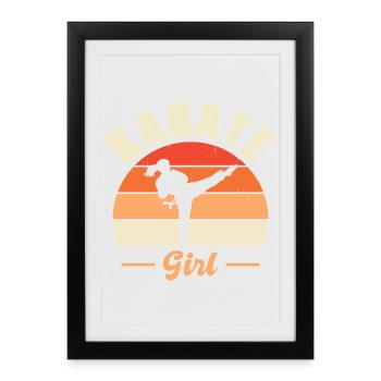 Karate Training Geschenke Karatetraining - Gerahmtes Poster (27 × 37 cm) - Schwarz - Vorne