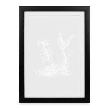 Skeleton Mermaid – Mystical Deep Sea Occult - Framed poster (27 × 37 cm) - black - Front