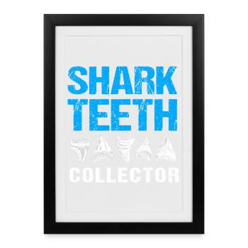 Sharks Shark Tooth Teeth Shark Teeth - Framed poster (27 × 37 cm) - black - Front