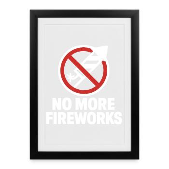 Plus de feux d’artifice – Édition du réveillon du Nouvel An - Affiche encadrée (27 × 37 cm) - noir - Devant