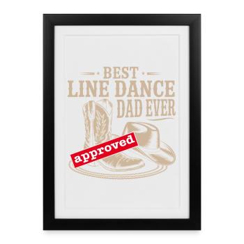 Best Line Dance Dad - Framed poster (27 × 37 cm) - black - Front