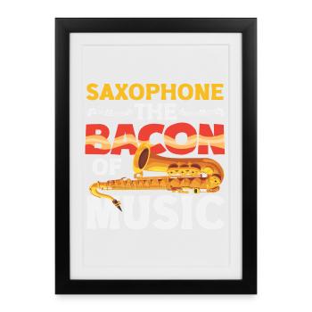 Saxophoniste Speck Of Music - Affiche encadrée (27 × 37 cm) - noir - Devant