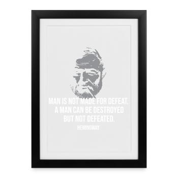 Citation d’Ernest Hemingway - Affiche encadrée (27 × 37 cm) - noir - Devant
