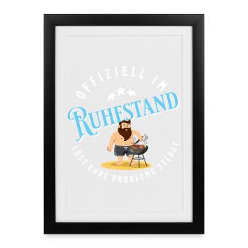 Officially retired – Funny pensioner motif - Framed poster (27 × 37 cm) - black - Front