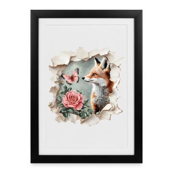 Fox Vintage - Framed poster (27 × 37 cm) - black - Front
