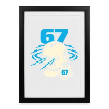 67 Six Seven 6-7 Meme Gen Alpha - Framed poster (27 × 37 cm) - black - Front