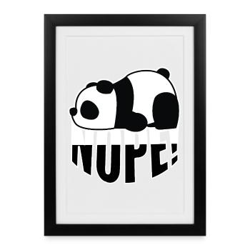 Panda Nope - Framed poster (27 × 37 cm) - black - Front