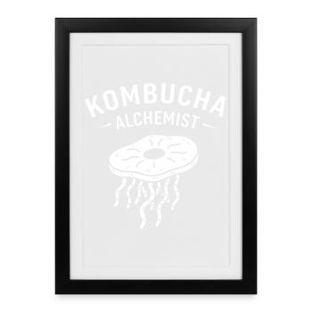 Minimalist Kombucha Alchemist Fermentation Probioti - Framed poster (27 × 37 cm) - black - Front