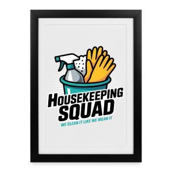 Funny Cleaning Design - Framed poster (27 × 37 cm) - black - Front