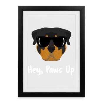 Cool lunettes de soleil Rottweiler Hé, Pauze en l’air Maman du chien - Affiche encadrée (27 × 37 cm) - noir - Devant