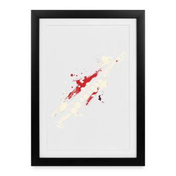 Flute Graffiti - Framed poster (27 × 37 cm) - black - Front