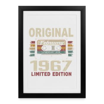 Février 1967, Cadeau d'Anniversaire février 1967 - Affiche encadrée (27 × 37 cm) - noir - Devant