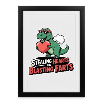 Herzenstehler & Pups-Meister Lustiges Kinder Desig - Framed poster (27 × 37 cm) - black - Front