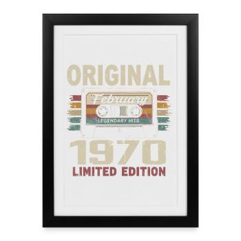 February 1970, February 1970 Birthday Gift - Framed poster (27 × 37 cm) - black - Front