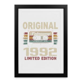 February 1992, February 1992 Birthday Gift - Framed poster (27 × 37 cm) - black - Front