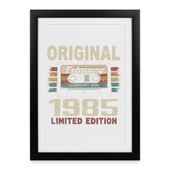 February 1985, February 1985 Birthday Gift - Framed poster (27 × 37 cm) - black - Front