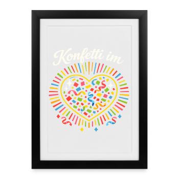 Confettis au cœur du Carnaval Carnaval - Affiche encadrée (27 × 37 cm) - noir - Devant