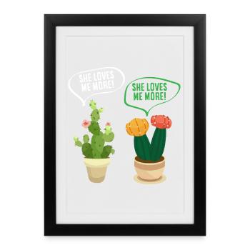 Amateur des plantes, plantes amoureuses des fleurs succulentes, amour - Affiche encadrée (27 × 37 cm) - noir - Devant