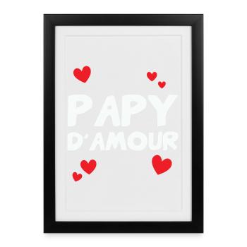 Opa der Liebe – Familien-Zärtlichkeits-Humorgeschenk - Gerahmtes Poster (27 × 37 cm) - Schwarz - Vorne