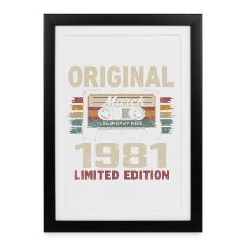 March 1981 Vintage March 1981 - Framed poster (27 × 37 cm) - black - Front