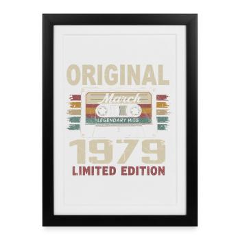 Mars 1979 Vintage mars 1979 - Affiche encadrée (27 × 37 cm) - noir - Devant