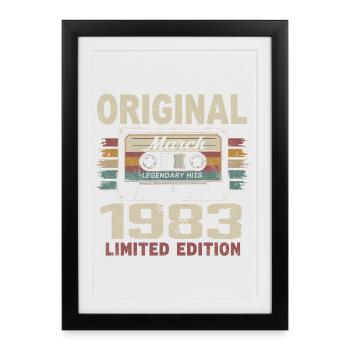 March 1983 Vintage March 1983 - Framed poster (27 × 37 cm) - black - Front