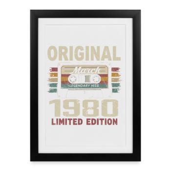 March 1980 Vintage March 1980 - Framed poster (27 × 37 cm) - black - Front