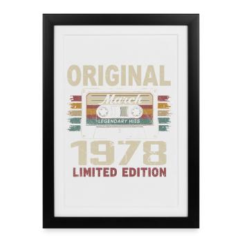 Mars 1978 Vintage mars 1978 - Affiche encadrée (27 × 37 cm) - noir - Devant