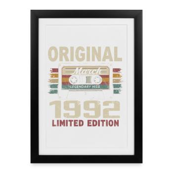 March 1992 Vintage March 1992 - Framed poster (27 × 37 cm) - black - Front