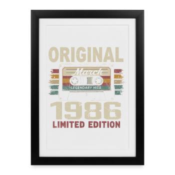 March 1986 Vintage March 1986 - Framed poster (27 × 37 cm) - black - Front