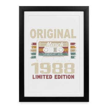 March 1988 Vintage March 1988 - Framed poster (27 × 37 cm) - black - Front